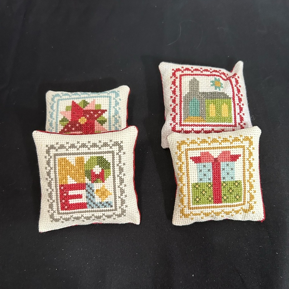 Holiday Cross-Stitch Accent Pillow Set - Picture 3 of 6